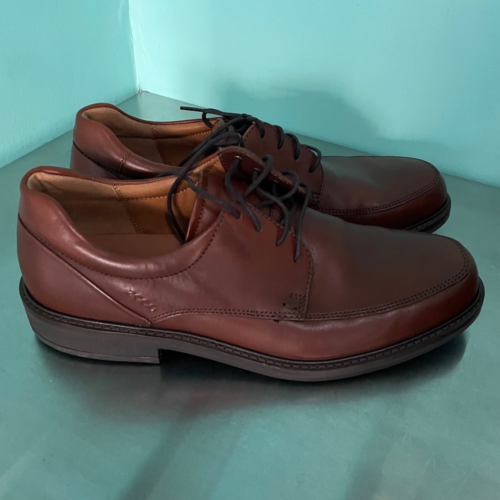 Ecco Holton Apron Toe Tie Cognac Men's 43/9-9.5 - Picture 2 of 12